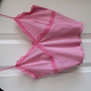 SHEIN | Ribbed Crop Tank | S | Pink